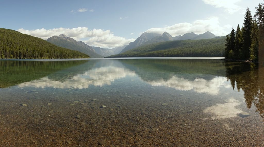 Bowman Lake with Mountains behind